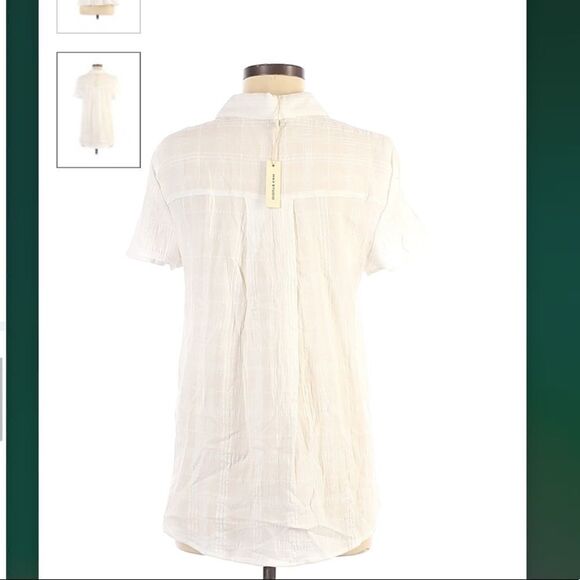 Max Studio Lightweight Short Sleeve Button-Down Shirt - Picture 9 of 11